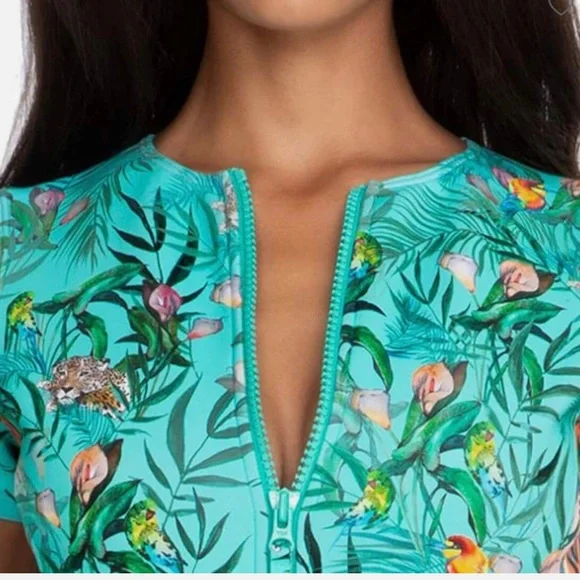 JOHNNY WAS • Tania neoprene jungle print one piece swimsuit - Large - Picture 3 of 14